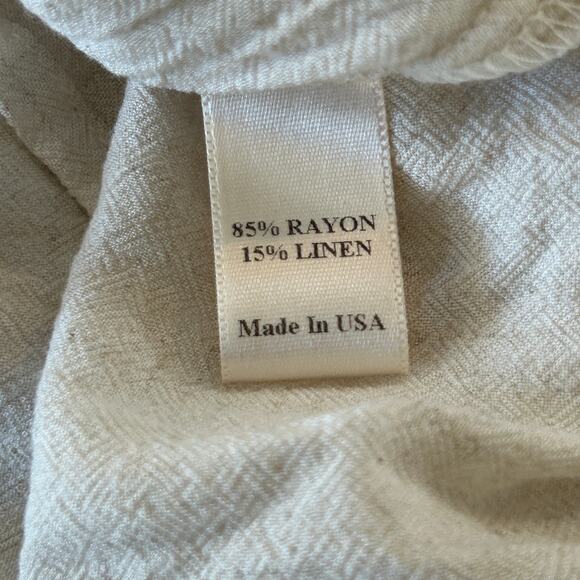 Christy Dawn Scarlet Dress Large Beige Midi Cottagecore Quiet Luxury Minimalist - Picture 12 of 14